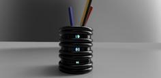 Pen Holder Calendar With LED 3D Printer Model