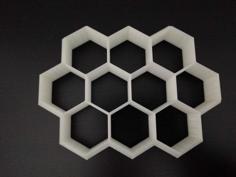 10 Hexagon Cookies At Once – Cookie Cutter 3D Printer Model