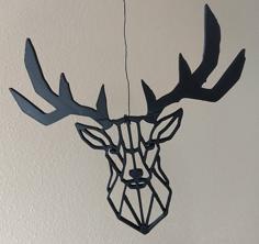 Antlers Split Deer Wall Sculpture 2D II 3D Printer Model