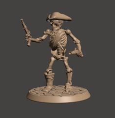 28mm Undead Skeleton Pirate Miniature 3D Printer Model