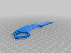 Karambit Mustache Comb (Flat Back) 3D Printer Model