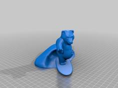 Surfing Bear 3D Printer Model