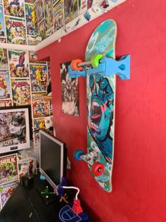 Skateboard Wall Mount So Image Faces Out 3D Printer Model