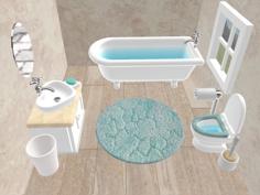 Dollhouse Bathroom Set 3D Printer Model