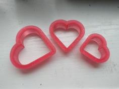 Nesting Heart Cookie Cutters (set Of Three Sizes) 3D Printer Model