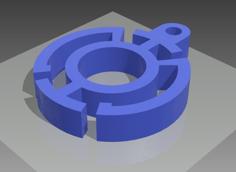 Blue Lantern Core Key Chain 3D Printer Model