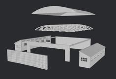 Steel Airplane Hangar – Type 2 3D Printer Model