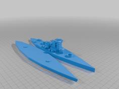 Simple Graf Spee Style Warship 3D Printer Model