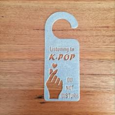 KPop Door Handle Do Not Disturb Sign 3D Printer Model