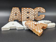 Fidget 3D Honeycomb Letters – ABC 3D Printer Model