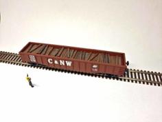 N Scale Gondola Tie-Lumber Loads 3D Printer Model