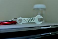 Honeycomb Spanner Keychain 3D Printer Model