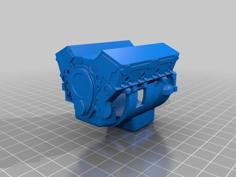 REMADE PRINTABLE USABLE 1:10 Scale V8 Engine Block Fits Over 540 Style Rc Motor 3D Printer Model