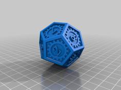 DND D12 Dice Cogs 3D Printer Model