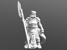 Knight W/Polearm (28mm/32mm Scale) 3D Printer Model