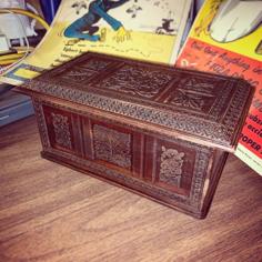 Antique Carved Wood Box 3D Printer Model