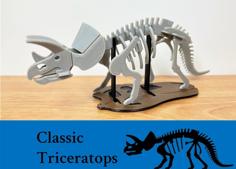 [3Dino Puzzle] Classic Style Triceratops 3D Printer Model