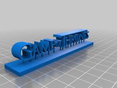 Game Of Thrones Logo With Base 3D Printer Model