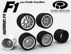 Low Profile Tires/Rims For OpenR/C F1 Car 3D Printer Model