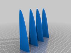 Bottle Rocket Fin Curved 3D Printer Model