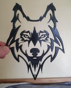 2D Wolf Head 3D Printer Model