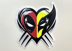 Deadpool Wolverine Heart 3D Printer Model