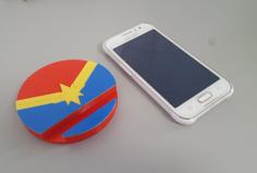 Soporte Celular Con Escudo De Capitana Marvel 3D Printer Model