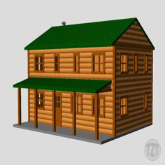 Log Cabin, House, Structure, Home (N, HO, O Scale Model Railroad Layout) 3D Printer Model