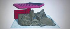 WW2 Concrete Island Bunker Hallways 45 Angle 3D Printer Model