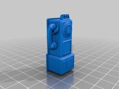 Vintage Rotary Dial Pay Phone 1/12 Scale 3D Printer Model