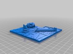 Kings Of War Regiment Ancient Ruins Base 3D Printer Model