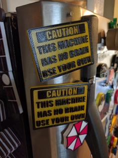 Caution Sign Magnet 3D Printer Model