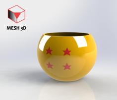 DRAGON BALL 4 STAR SPHERE PLANTER / MACETERO ESFERA DE 4 ESTRELLAS DE DRAGON BALL 3D Printer Model