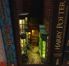 Book Nook Diagon Alley Harry Potter 3D Printer Model