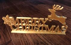 Rectangular Base For Merry Christmas Decoration Ornament 3D Printer Model