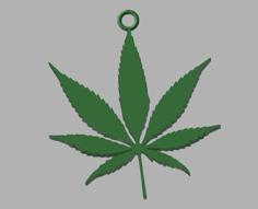 Pot Weed Charm Earring Logo Symbol Keychain 3D Printer Model