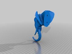 Low Poly Elephant Hook 3D Printer Model