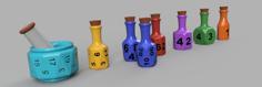 Potion Bottle Dice 3D Printer Model