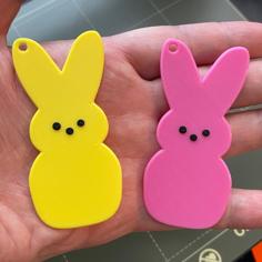 Peeps Bunny Keychain 3D Printer Model