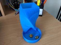 Twisted Dice Tower – One Piece, No Supports 3D Printer Model