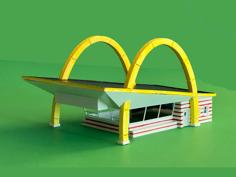 EARLY McDONALD’S RESTAURANT HO SCALE 3D Printer Model