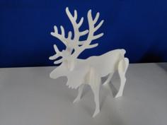 Reindeer (3D Print For Desktop Or Woodwork With Life-size) 3D Printer Model