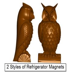 Owl Refrigerator / Whiteboard Magnets 3D Printer Model