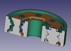 Printer Friendly Caged Roller Bearing 3D Printer Model