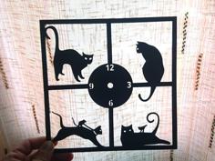 Reloj De Pared Gatos 3D Printer Model