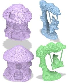 Boutique Fairy And Gnome Collection, Fairy House, Gnome House, On Swings 3D Printer Model