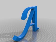 All Alphabet Letters A-Z Lucida Calligraphy 3D Printer Model