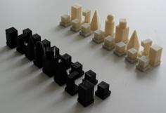 Bauhaus Model I 1922 Chess Set 3D Printer Model