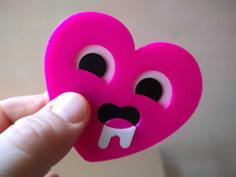 The “horny Heart” Emoji 3d Badge 3D Printer Model