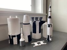 Saturn V Rocket – Multi-Color / MMU 3D Printer Model